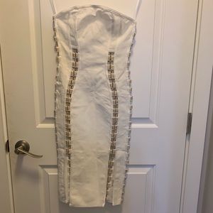 AKIRA Waka Flame Bandage Midi Dress White. NWT